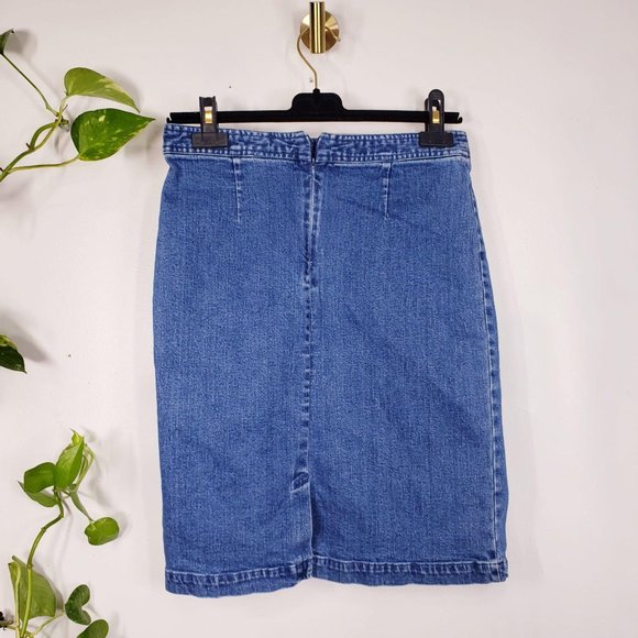 Blue Jeans Skirt Small Denim Short Mini Casual Stretch Pencil Y2K Jaclyn Smith - Picture 8 of 9